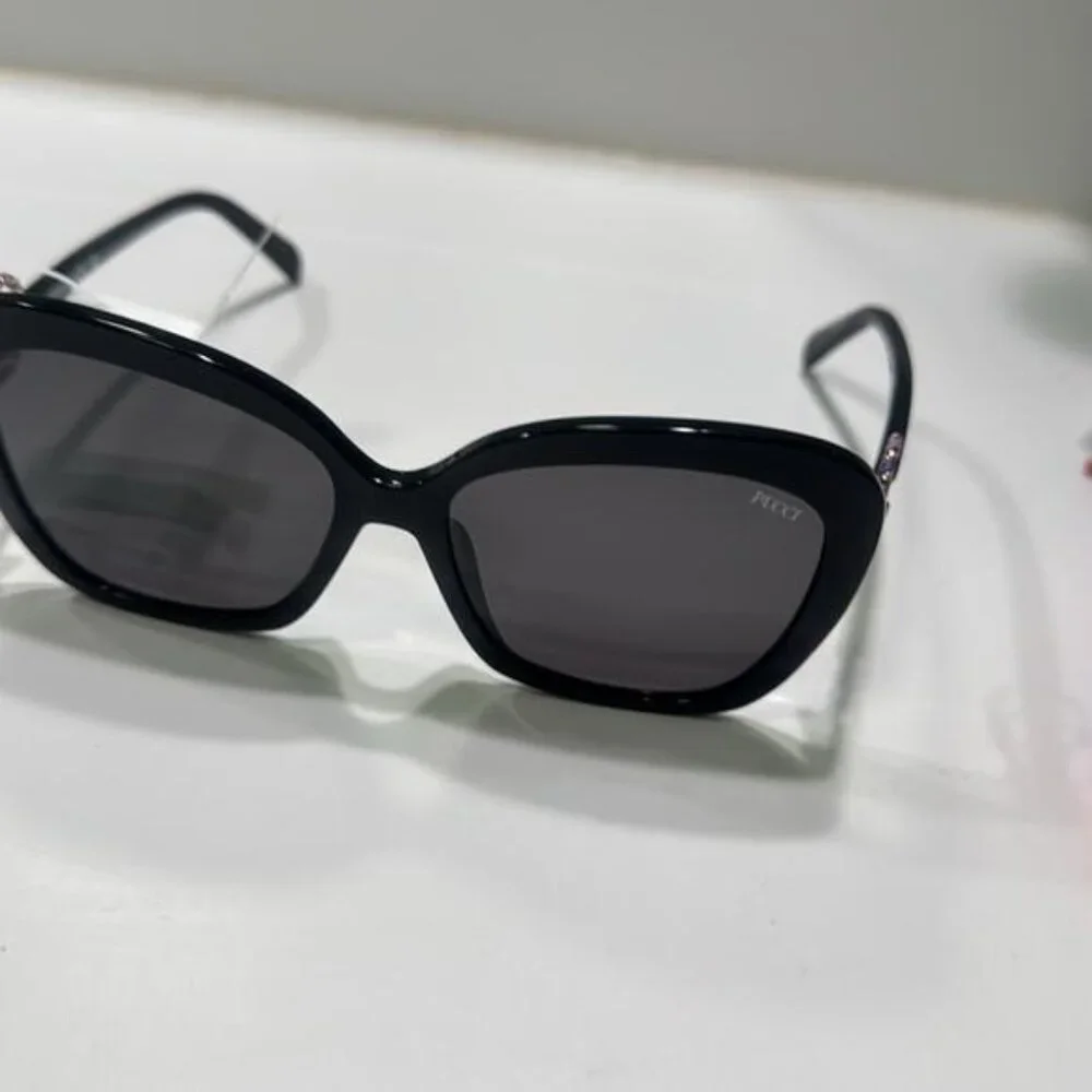 58mm Butterfly Sunglasses Emilio Pucci  Shiny Black Smoke